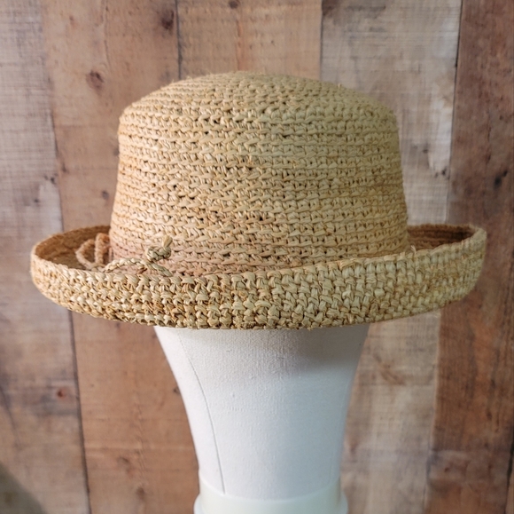 Scala Women's Crocheted Raffia Hat - Picture 3 of 7